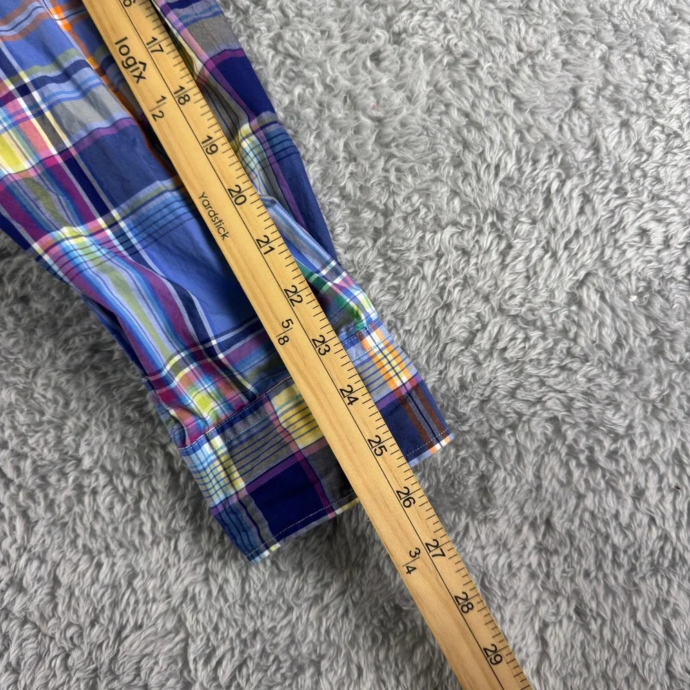 Polo Ralph Lauren Mens XL Plaid Button‎ Down Shirt Multi Color Cotton Pony Logo